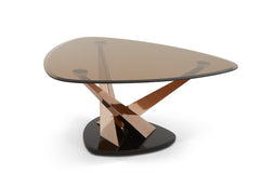 Lidia Glass Coffee Table - Rose Gold