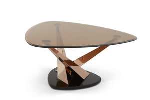 Lidia Glass Coffee Table - Rose Gold
