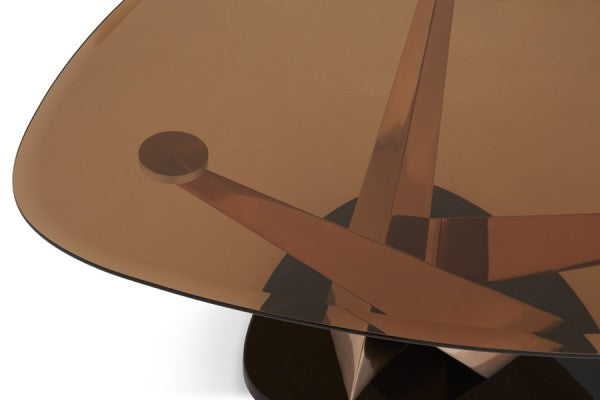 Lidia Glass Coffee Table - Rose Gold
