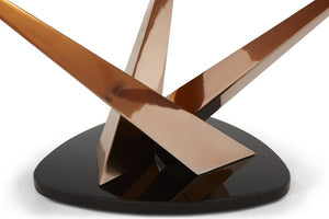 Lidia Glass Coffee Table - Rose Gold