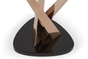 Lidia Glass Lamp Table - Rose Gold