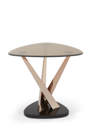 Lidia Glass Lamp Table - Rose Gold
