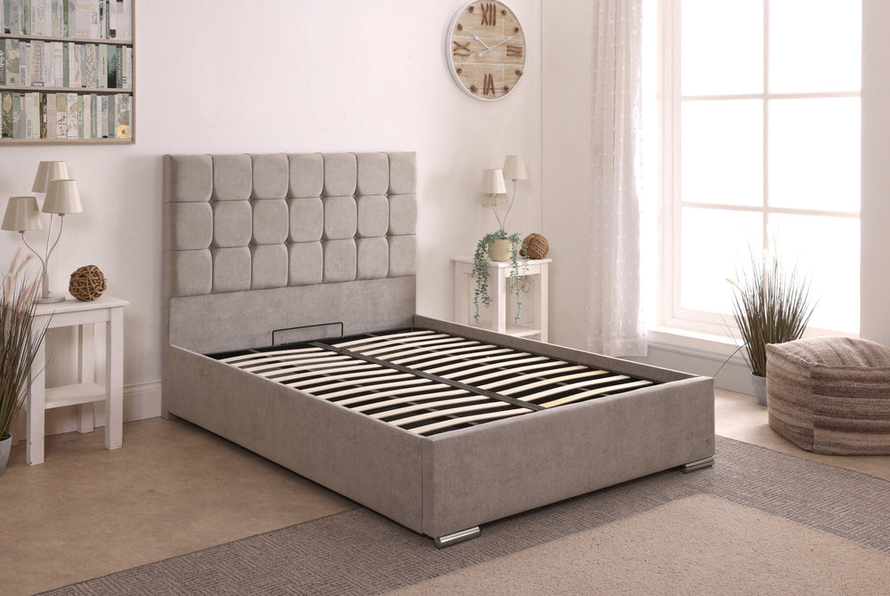 Milo 48inch 4ft6 Double Upholstered Bed Frame with Ottoman Option