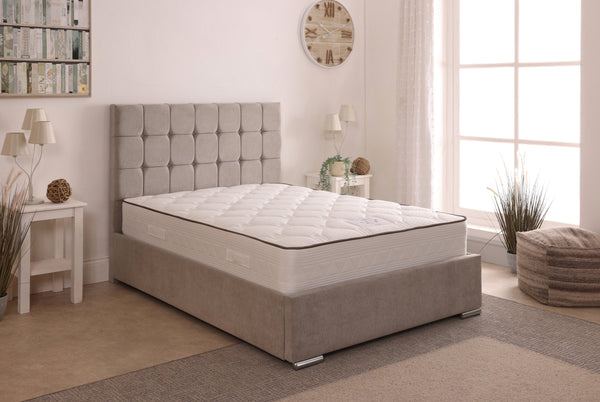 Milo 48inch 4ft Small Double Upholstered Bed Frame with Ottoman Option