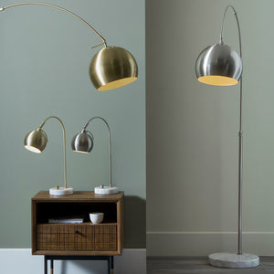 Brushed Silver Metal Floor Lamp