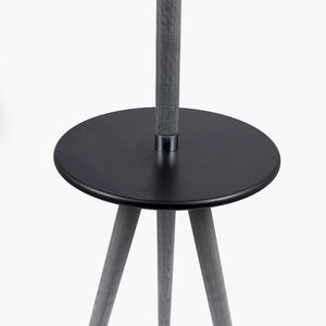 Marlo Grey wood & Black Table Floor Lamp