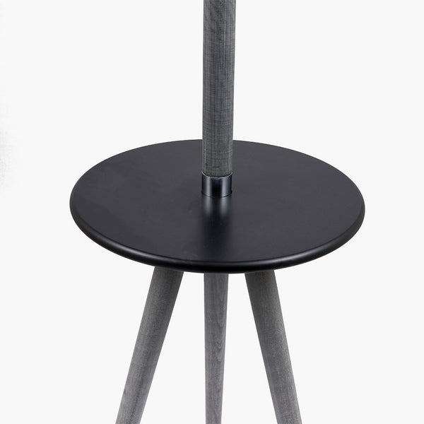 Marlo Grey wood & Black Table Floor Lamp