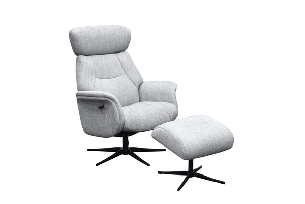 Maia Reclining Swivel Chair with Footstool