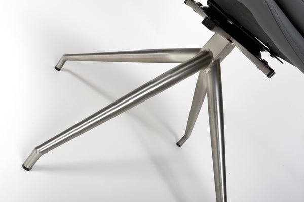 Nimo Swivel Dining Chair Grey - Brushed Steel Leg