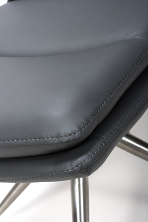 Nimo Swivel Dining Chair Grey - Brushed Steel Leg