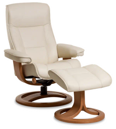 Nolan Scandinavian Recliner Leather Ring Base