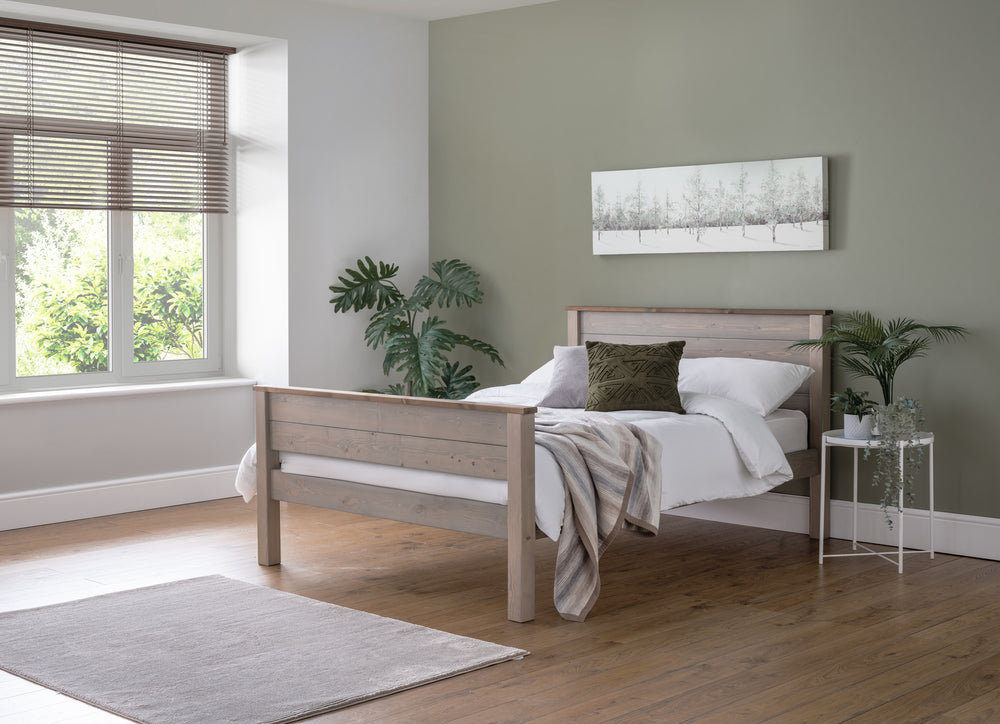 Paignton 5ft King Wooden Bed Frame - High Foot End