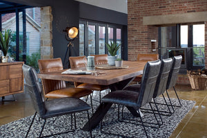 Saka 2.4m Oak Dining Table with Steel Base