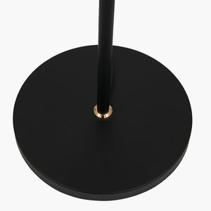 Black Metal & Smoke Glass Floor Lamp