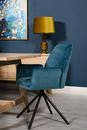 Utopia Velvet Dining Chair Blue