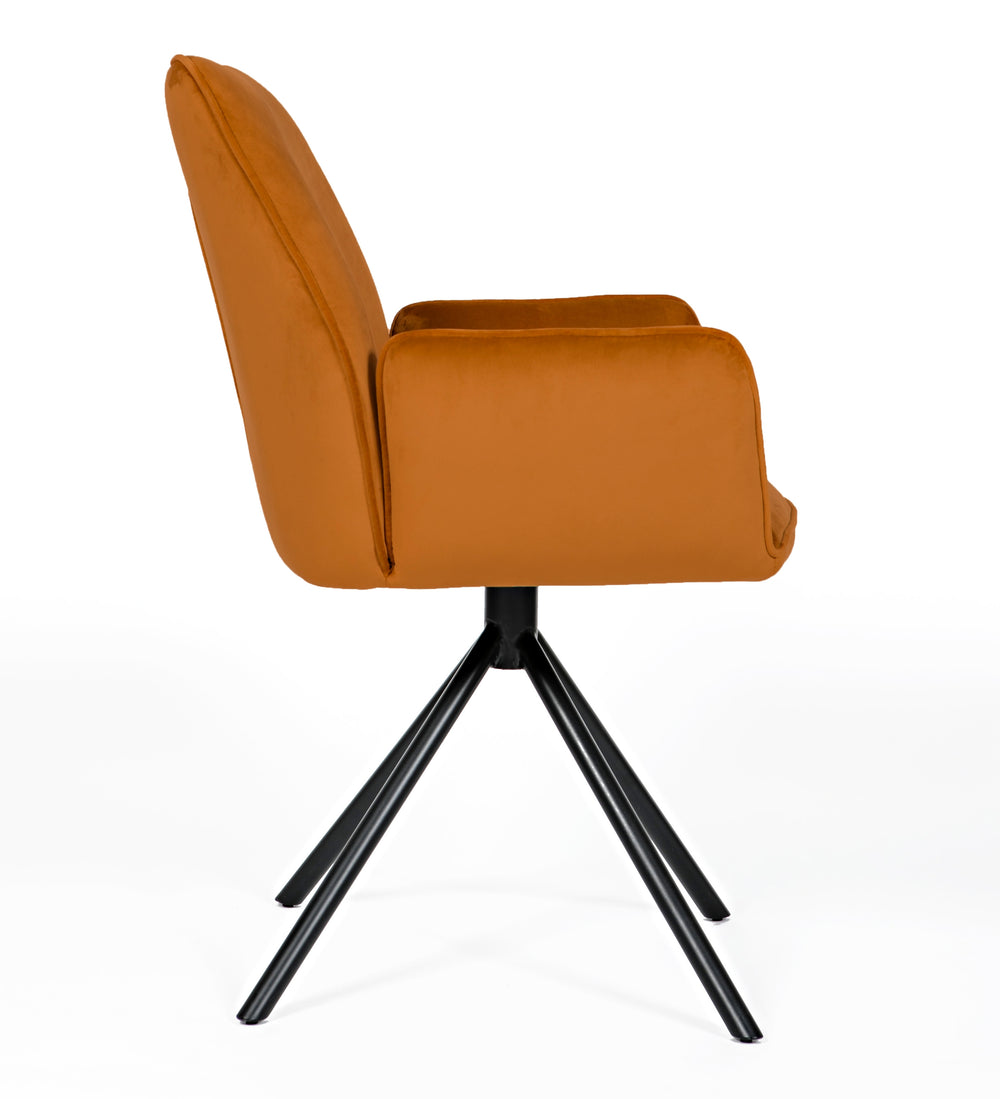 Utopia Velvet Dining Chair Orange