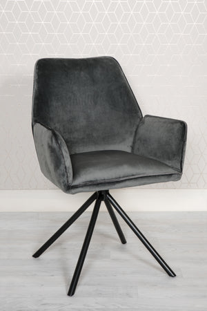 Utopia Velvet Dining Chair Grey