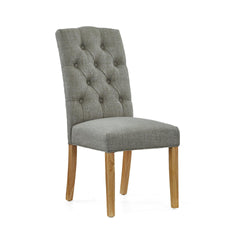 Bordeaux Button Back Grey Chair