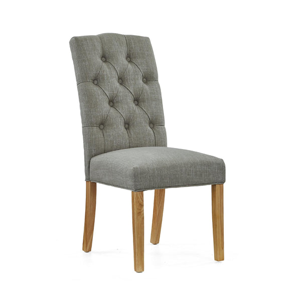 Bordeaux Button Back Grey Chair