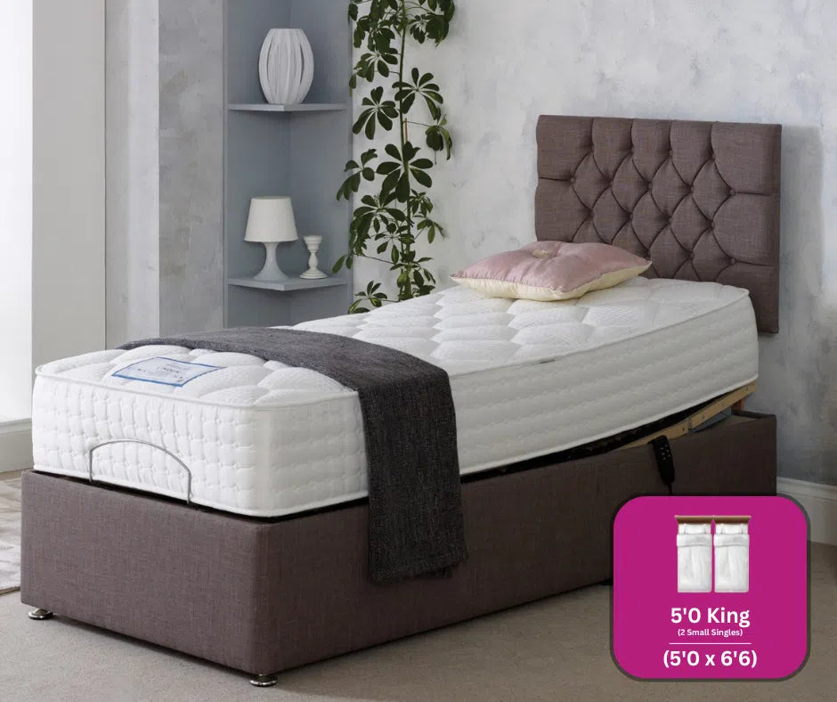 Adjust-a-bed 5ft (2 x 2ft6 Linked) King Size Linden Adjustable Bed