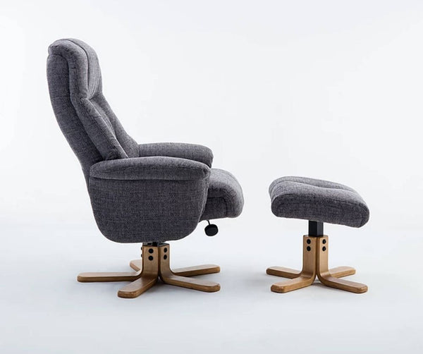 Durham Reclining Swivel Chair with Footstool