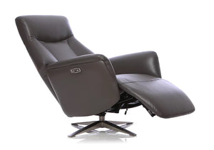 Hamley Leather Power Reclining Swivel Chair