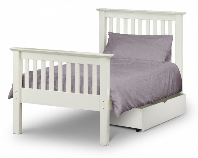 Madrid Stone White 4ft6 High Footend Bed Frame
