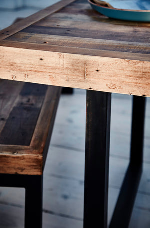 Nassau Extending 140cm - 180cm Dining Table - Solid Reclaimed Wood