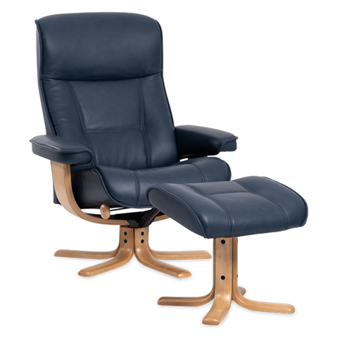 Nolan Scandinavian Recliner Leather Star Base