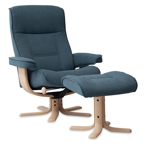 Nolan Scandinavian Recliner Fabric Star Base