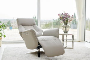 Hamley Leather Power Reclining Swivel Chair