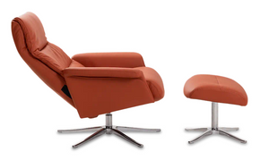 Saga Panelled Back Scandinavian Fabric Recliner 2400