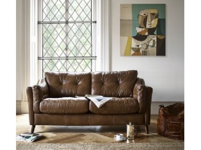 Sloane Leather Chair, Bristol Top Grain Vintage Leather Craftsman Living Room Set