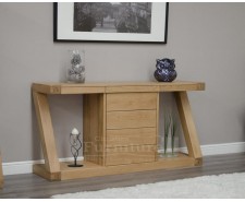    New York Solid Oak Console Table with Drawers   