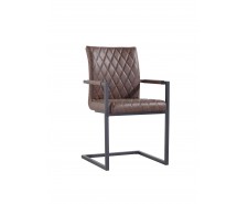    Dani Carver Faux Leather Dining Chair Brown  