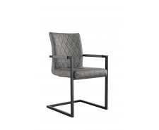       Dani Carver Faux Leather Dining Chair Grey  