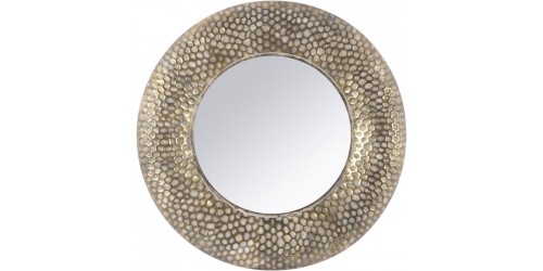 Gold Round Honeycomb Mirror   