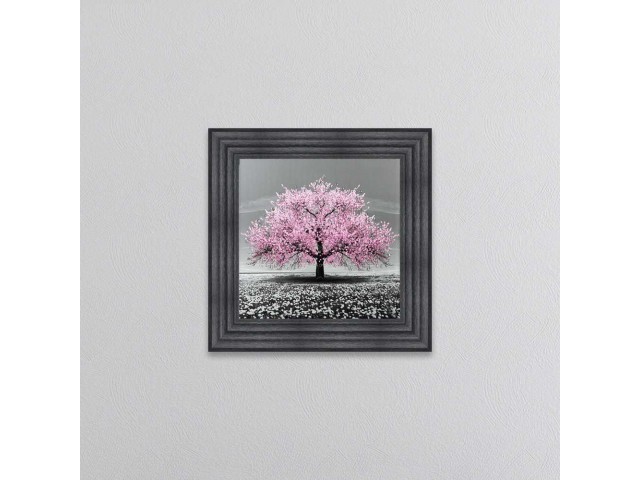   Pink Cherry Tree Framed Wall Art 55x55cm      