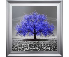   Navy Cherry Tree Framed Wall Art 75x75cm   