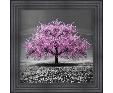  Pink Cherry Tree Framed Wall Art 75x75cm   