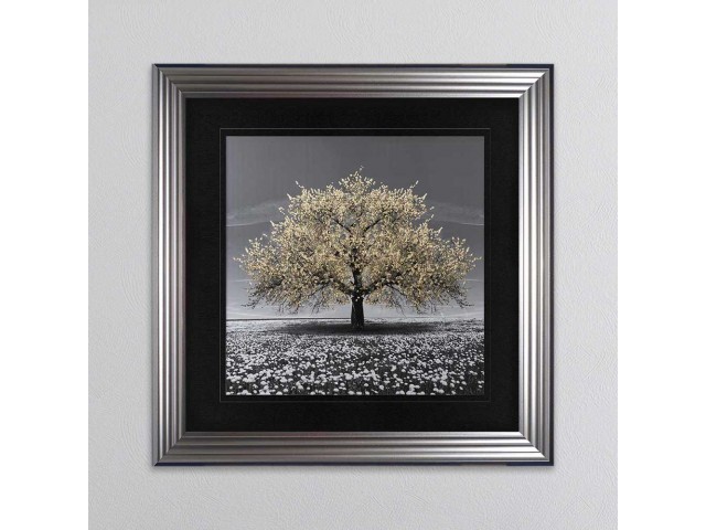    Champagne Cherry Tree Framed Wall Art 90x90cm  