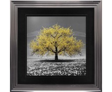  Yellow Cherry Tree Framed Wall Art 90x90cm 