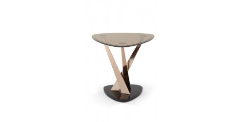 Lidia Glass Lamp Table - Rose Gold 